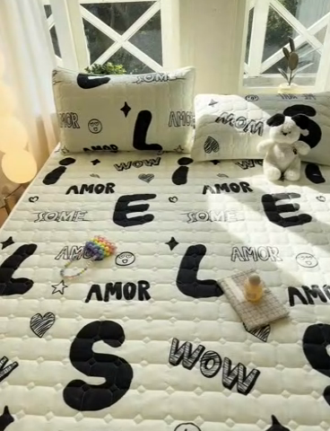 91家纺网 家纺一手货源 找家纺 萌飞 2024新款全棉棉花床垫 精灵小兔