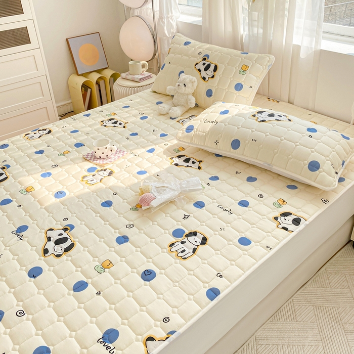 91家纺网 家纺一手货源 找家纺 萌飞 2024新款全棉棉花床垫 斑点狗