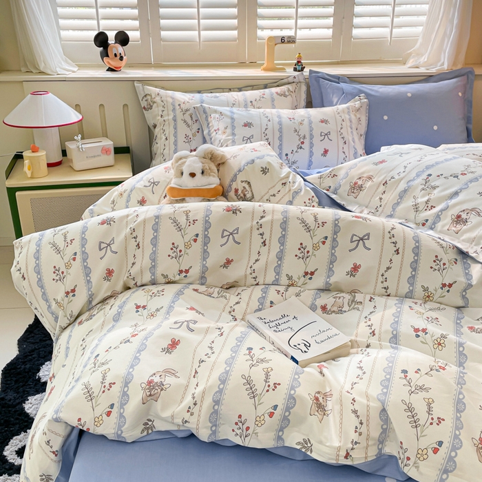 91家纺网 家纺一手货源 找家纺 A类母婴级卡通花卉儿童纯棉全棉四件套全棉纯棉全棉四件套百分百纯棉全棉四件套 月光序曲