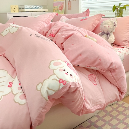 91家纺网 家纺一手货源 找家纺 （总）（优质买家秀热卖不断货）A类母婴级卡通花卉儿童纯棉全棉被套三件套全棉纯棉被套三件套纯棉全棉被套四件套