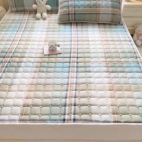 91家纺网 家纺一手货源 找家纺 萌飞 2024新款全棉棉花床垫 卡卢奥-绿