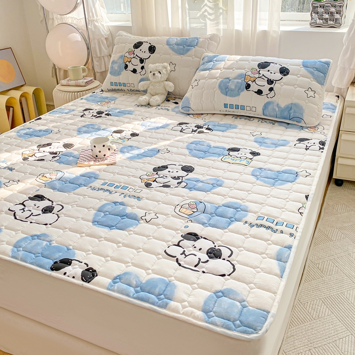 91家纺网 家纺一手货源 找家纺 萌飞 2024新款全棉棉花床垫 班尼狗