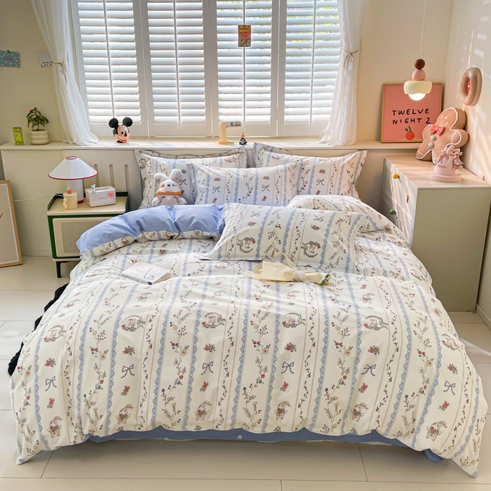 91家纺网 家纺一手货源 找家纺 A类母婴级卡通花卉儿童纯棉全棉四件套全棉纯棉全棉四件套百分百纯棉全棉四件套 月光序曲