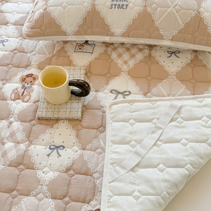 91家纺网 家纺一手货源 找家纺 萌飞 2024新款全棉棉花床垫 贝琪-咖