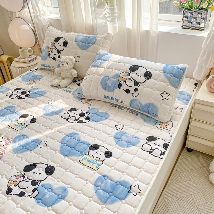 91家纺网 家纺一手货源 找家纺 萌飞 2024新款全棉棉花床垫 班尼狗