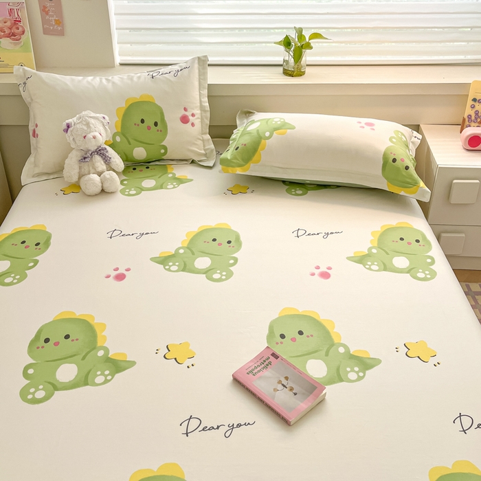 91家纺网 家纺一手货源 找家纺 A类母婴级卡通花卉儿童纯棉全棉床单纯棉全棉床笠全棉纯棉床单全棉纯棉床笠三件套 抱抱龙