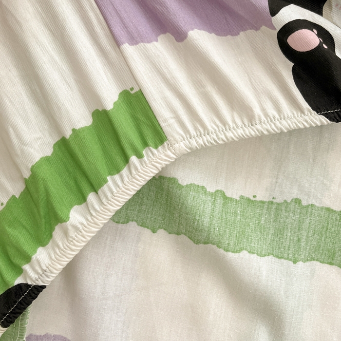 91家纺网 家纺一手货源 找家纺 A类母婴级卡通花卉儿童纯棉全棉床单纯棉全棉床笠全棉纯棉床单全棉纯棉床笠三件套 快乐熊猫