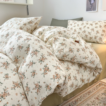 91家纺网 家纺一手货源 找家纺 （总）（优质买家秀 热卖不断货）A类母婴级卡通花卉儿童100纯棉全棉四件套全棉纯棉全棉四件套纯棉全棉双层纱