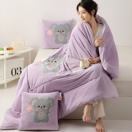 91家纺网 家纺一手货源 找家纺 （总）雷人家纺 2024新款A类加厚加重贴布绣婴儿绒抱枕被