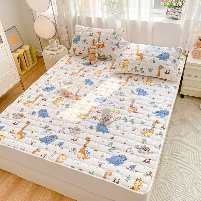 91家纺网 家纺一手货源 找家纺 萌飞 2024新款全棉棉花床垫 恐龙仔仔