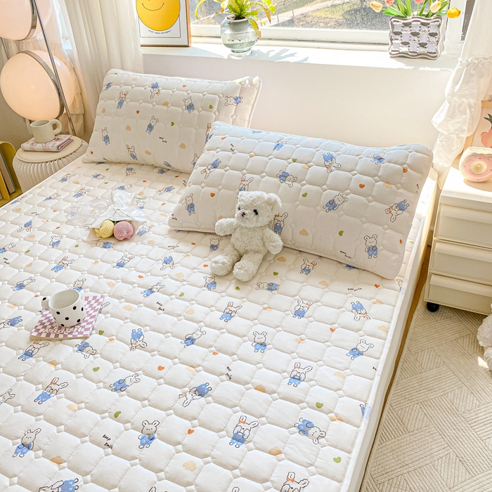 91家纺网 家纺一手货源 找家纺 萌飞 2024新款全棉棉花床垫 奈思兔