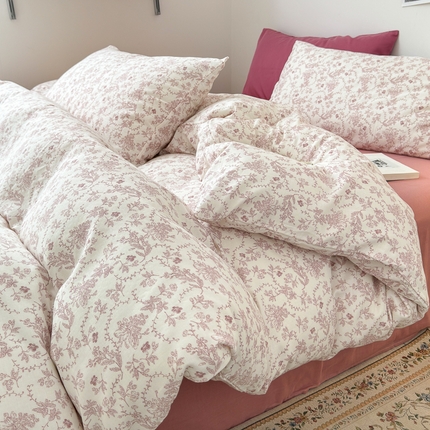 91家纺网 家纺一手货源 找家纺 （总）（优质买家秀 热卖不断货）A类母婴级卡通花卉儿童100纯棉全棉四件套全棉纯棉全棉四件套纯棉全棉双层纱