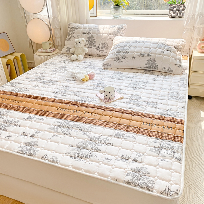 91家纺网 家纺一手货源 找家纺 萌飞 2024新款全棉棉花床垫 宁静生活