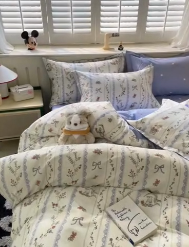 91家纺网 家纺一手货源 找家纺 A类母婴级卡通花卉儿童纯棉全棉四件套全棉纯棉全棉四件套百分百纯棉全棉四件套 月光序曲