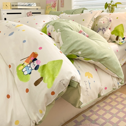 91家纺网 家纺一手货源 找家纺 （总）（优质买家秀热卖不断货）A类母婴级卡通花卉儿童纯棉全棉被套三件套全棉纯棉被套三件套纯棉全棉被套四件套