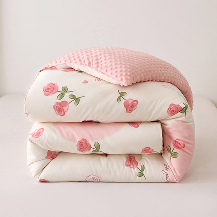 91家纺网 家纺一手货源 找家纺 （总）买家秀 不断货）A类母婴级儿童豆豆绒大豆被春秋被秋冬被大豆纤维被子被芯空调被豆豆被水洗棉双层纱豆豆绒