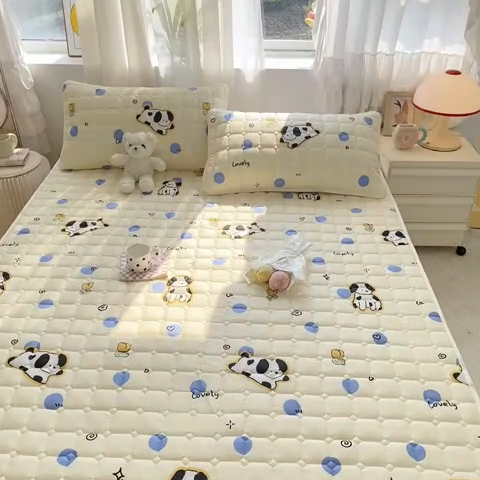 91家纺网 家纺一手货源 找家纺 萌飞 2024新款全棉棉花床垫 斑点狗
