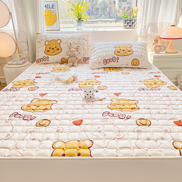 91家纺网 家纺一手货源 找家纺 萌飞 2024新款全棉棉花床垫 欢乐萌熊
