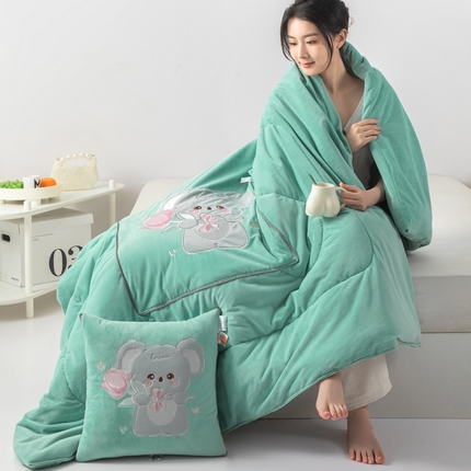 91家纺网 家纺一手货源 找家纺 （总）雷人家纺 2024新款A类加厚加重贴布绣婴儿绒抱枕被