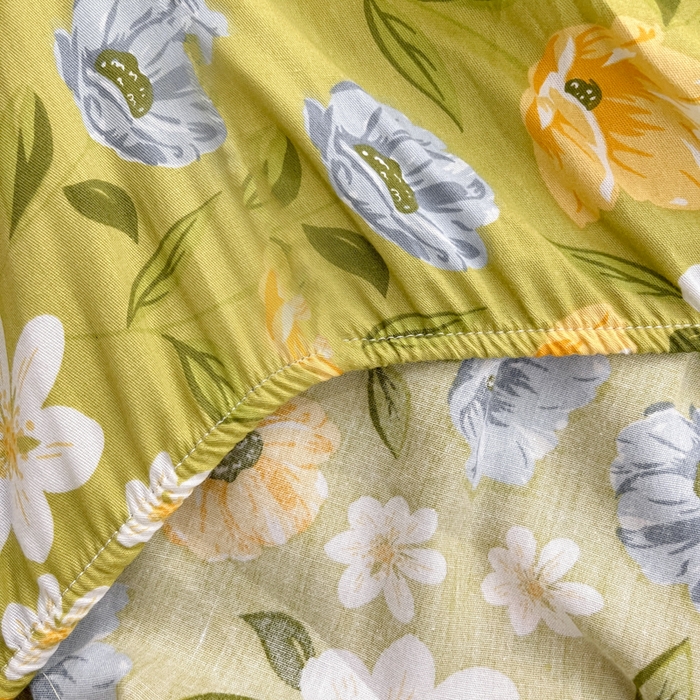 91家纺网 家纺一手货源 找家纺 A类母婴级卡通花卉儿童纯棉全棉床单纯棉全棉床笠全棉纯棉床单全棉纯棉床笠三件套 绿意