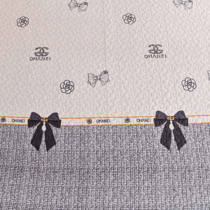 91家纺网 家纺一手货源 找家纺 （买家秀爆款不断货）A类母婴级牛奶绒床盖三件套雪花绒床盖三件套雪花绒床护垫子牛奶绒床褥子卡通床单床裙 花边-蝴蝶结