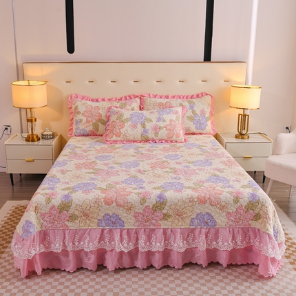 91家纺网 家纺一手货源 找家纺 （总）（买家秀爆款不断货）A类母婴级牛奶绒床盖三件套雪花绒床盖三件套雪花绒床护垫子牛奶绒床褥子卡通床单床裙