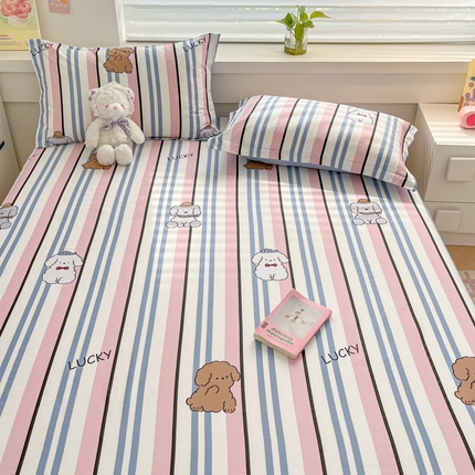 91家纺网 家纺一手货源 找家纺 A类母婴级卡通花卉儿童纯棉全棉床单纯棉全棉床笠全棉纯棉床单全棉纯棉床笠三件套 幸运萌宠