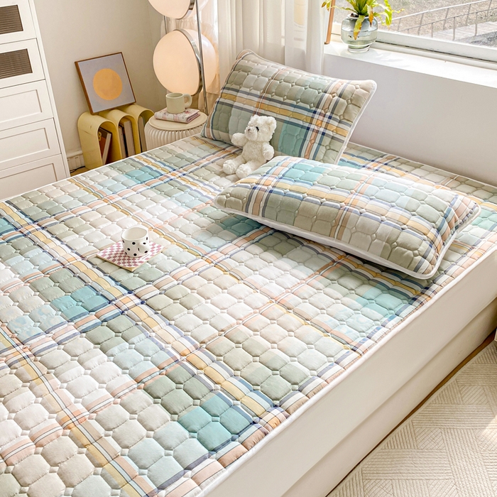 91家纺网 家纺一手货源 找家纺 萌飞 2024新款全棉棉花床垫 卡卢奥-绿