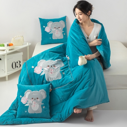 91家纺网 家纺一手货源 找家纺 （总）雷人家纺 2024新款A类加厚加重贴布绣婴儿绒抱枕被