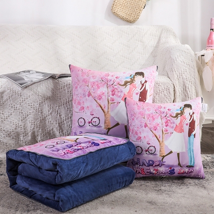 91家纺网 家纺一手货源 找家纺 （总）雷人家纺 2021新款水晶绒抱枕被-印花