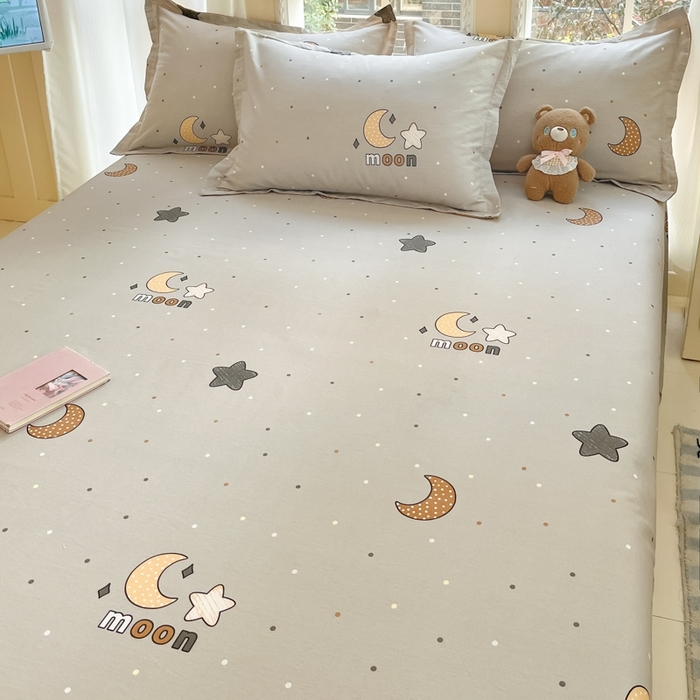 91家纺网 家纺一手货源 找家纺 莱通家纺 2025春夏新款12868印花单床单 月之心