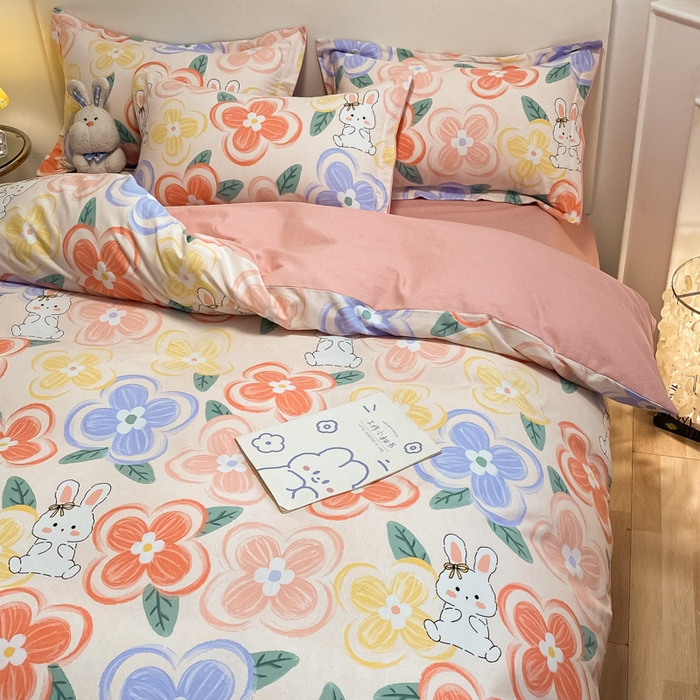 91家纺网 家纺一手货源 找家纺 （优质买家秀 热卖不断货）A类母婴级纯棉全棉磨毛四件套全棉纯棉全棉磨毛四件套百分百纯棉全棉磨毛四件套 花语