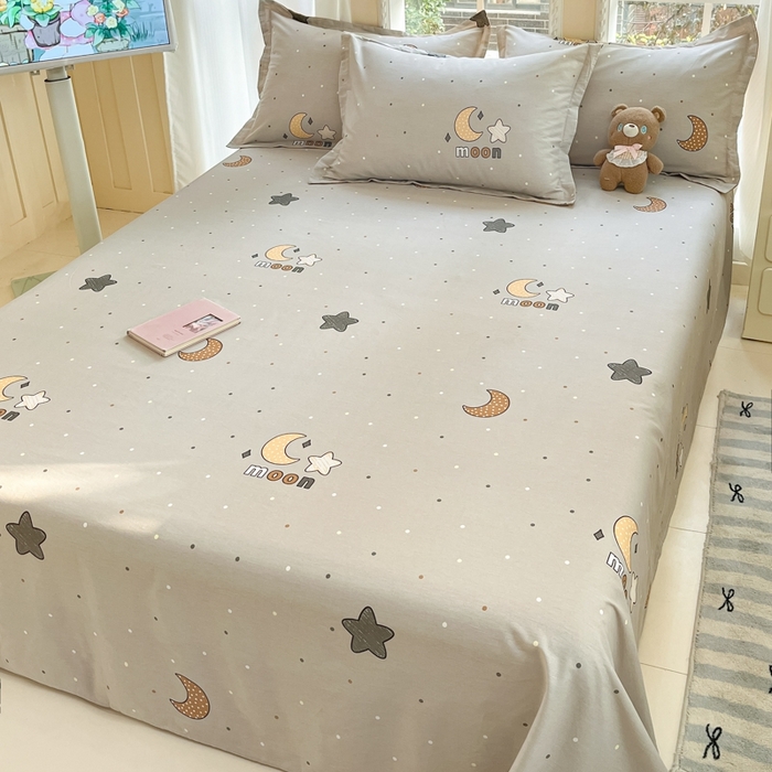 91家纺网 家纺一手货源 找家纺 莱通家纺 2025春夏新款12868印花单床单 月之心