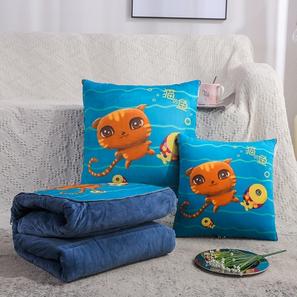 91家纺网 家纺一手货源 找家纺 （总）雷人家纺 2021新款水晶绒抱枕被-印花