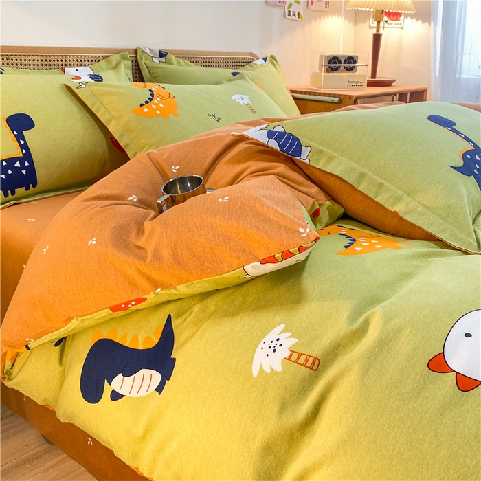 91家纺网 家纺一手货源 找家纺 （优质买家秀 热卖不断货）卡通A类母婴级纯棉全棉磨毛被套三件套全棉纯棉磨毛被套三件套纯棉全棉磨毛被套 恐龙乐园