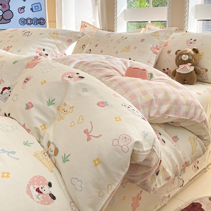 91家纺网 家纺一手货源 找家纺 （总）莱通家纺 2025春夏新款12868印花单被套（预留缩水±5公分，商家提供买家秀）