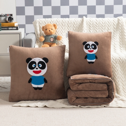 91家纺网 家纺一手货源 找家纺 （总）雷人家纺 2022新款牛奶绒卡通毛巾绣加厚抱枕被