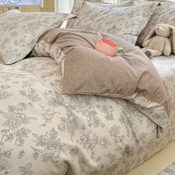 91家纺网 家纺一手货源 找家纺 莱通家纺 2025春夏新款12868印花四件套 摩菲