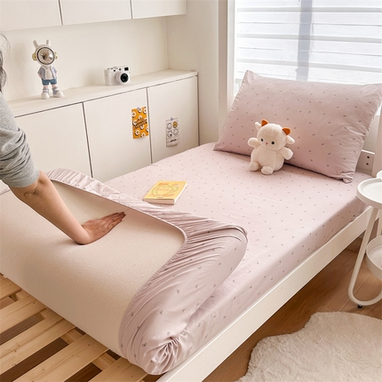 多品家纺 2025新款超柔水洗棉ins风学生宿舍单品床笠 香芋蝴蝶结