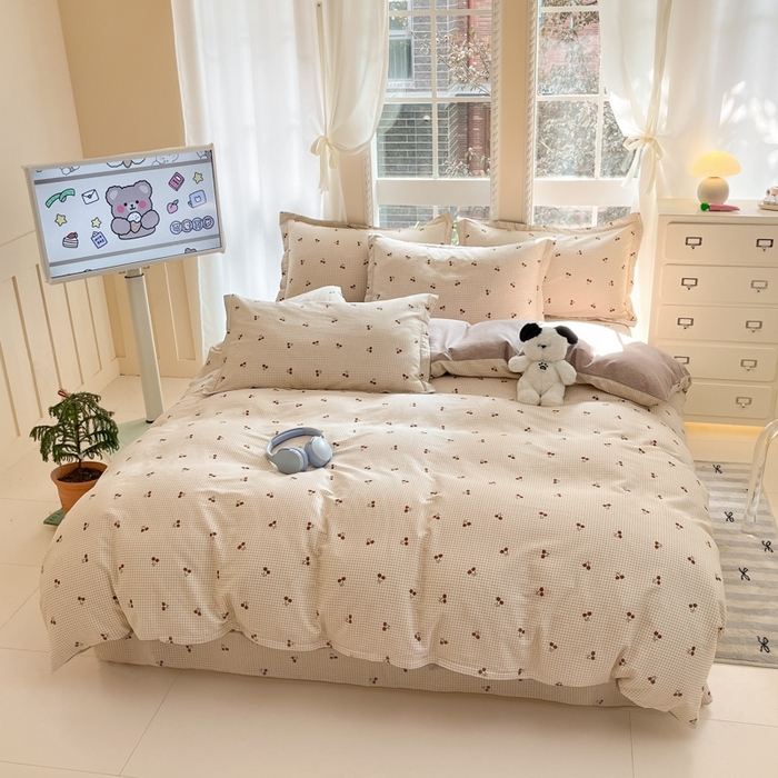 91家纺网 家纺一手货源 找家纺 莱通家纺 2025春夏新款12868印花四件套 樱姿