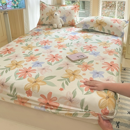 91家纺网 家纺一手货源 找家纺 （总）莱通家纺 2025春夏新款12868印花单床笠（预留缩水±5公分，商家提供买家秀）