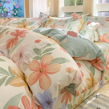 91家纺网 家纺一手货源 找家纺 （总）莱通家纺 2025春夏新款12868印花单被套（预留缩水±5公分，商家提供买家秀）