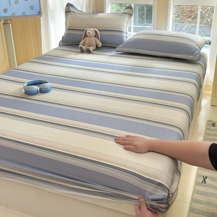 91家纺网 家纺一手货源 找家纺 （总）莱通家纺 2025春夏新款12868印花单床笠（预留缩水±5公分，商家提供买家秀）