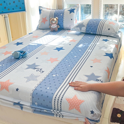 91家纺网 家纺一手货源 找家纺 （总）莱通家纺 2025春夏新款12868印花单床笠（预留缩水±5公分，商家提供买家秀）