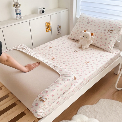 多品家纺 2025新款超柔水洗棉ins风学生宿舍单品床笠 浪漫花园