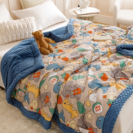 91家纺网 家纺一手货源 找家纺 悦兴家纺 2024新款安抚豆豆被豆豆毯婴儿盖毯春秋冬款加厚宝宝儿童小被子四季幼儿园-安抚豆豆被（含买家秀） 恐龙乐园