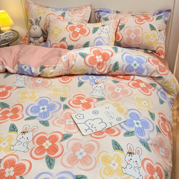 91家纺网 家纺一手货源 找家纺 （优质买家秀 热卖不断货）A类母婴级纯棉全棉磨毛四件套全棉纯棉全棉磨毛四件套百分百纯棉全棉磨毛四件套 花语