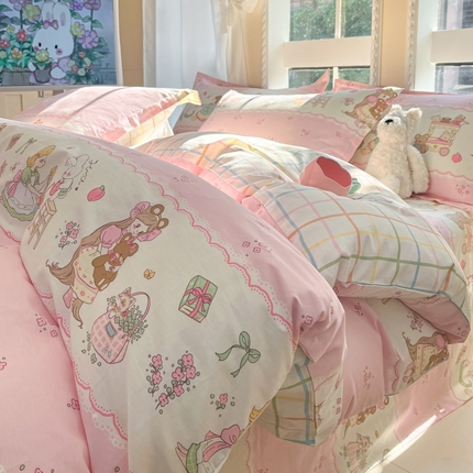 91家纺网 家纺一手货源 找家纺 （总）莱通家纺 2025春夏新款12868印花单被套（预留缩水±5公分，商家提供买家秀）