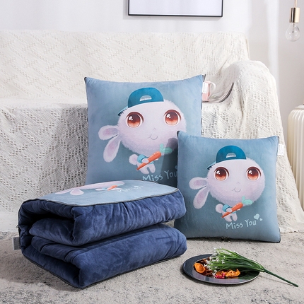 91家纺网 家纺一手货源 找家纺 （总）雷人家纺 2021新款水晶绒抱枕被-印花