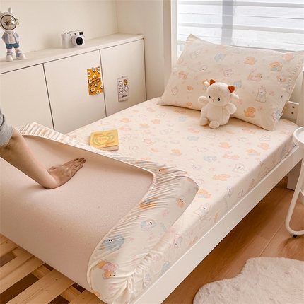 多品家纺 2025新款超柔水洗棉ins风学生宿舍单品床笠 萌宠